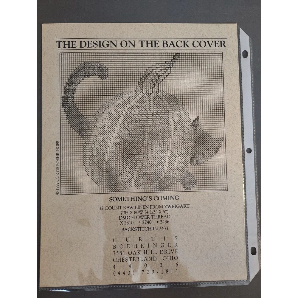 Curtis Boehringer Pumpkin Patch With Witch Cross Stitch Pattern Leaflet 1997 OOP